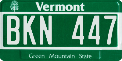 VT license plate BKN447