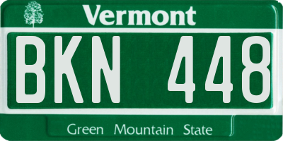 VT license plate BKN448