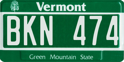 VT license plate BKN474