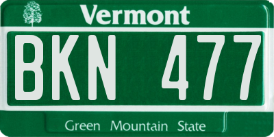 VT license plate BKN477