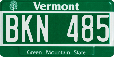VT license plate BKN485