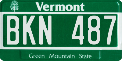 VT license plate BKN487