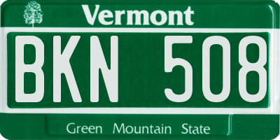 VT license plate BKN508