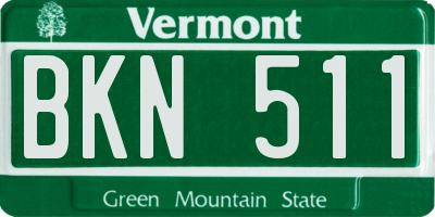 VT license plate BKN511