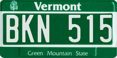 VT license plate BKN515
