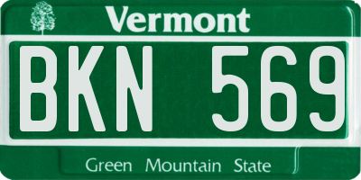 VT license plate BKN569