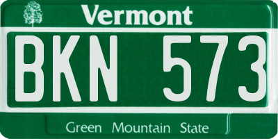 VT license plate BKN573
