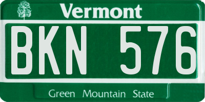VT license plate BKN576