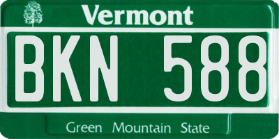 VT license plate BKN588