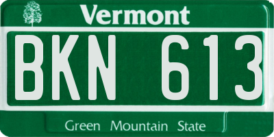 VT license plate BKN613