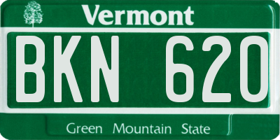 VT license plate BKN620