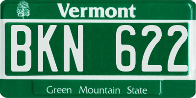 VT license plate BKN622
