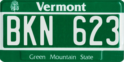 VT license plate BKN623