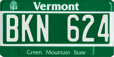 VT license plate BKN624