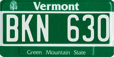 VT license plate BKN630