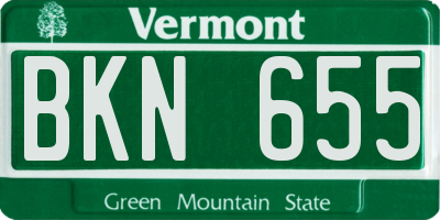 VT license plate BKN655