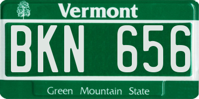 VT license plate BKN656