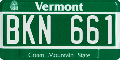VT license plate BKN661
