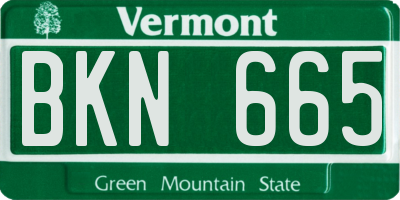 VT license plate BKN665