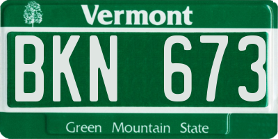 VT license plate BKN673