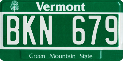 VT license plate BKN679