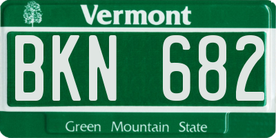 VT license plate BKN682