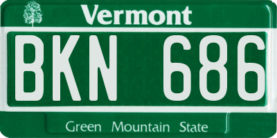 VT license plate BKN686