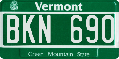 VT license plate BKN690