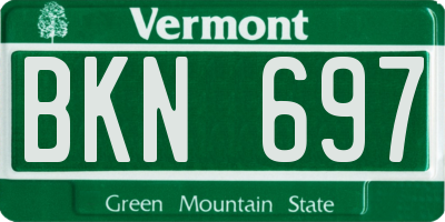 VT license plate BKN697