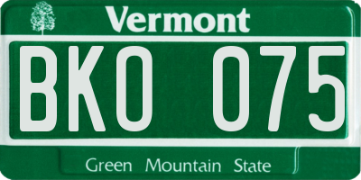 VT license plate BKO075