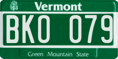 VT license plate BKO079