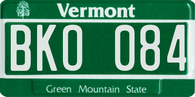 VT license plate BKO084