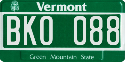 VT license plate BKO088