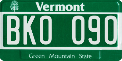 VT license plate BKO090