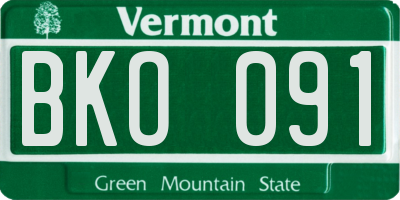 VT license plate BKO091