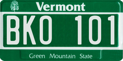 VT license plate BKO101