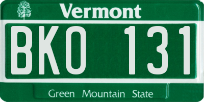 VT license plate BKO131