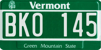 VT license plate BKO145