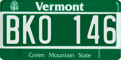 VT license plate BKO146