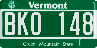 VT license plate BKO148