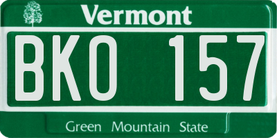 VT license plate BKO157
