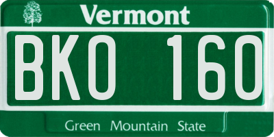 VT license plate BKO160
