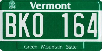 VT license plate BKO164