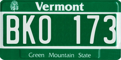 VT license plate BKO173