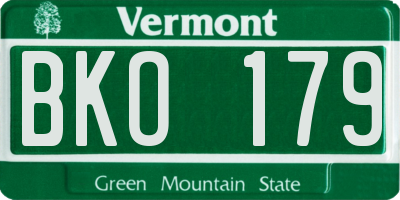 VT license plate BKO179