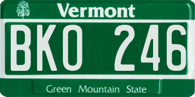 VT license plate BKO246