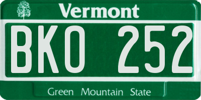VT license plate BKO252