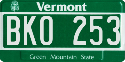 VT license plate BKO253