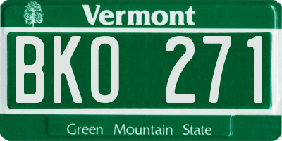 VT license plate BKO271