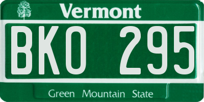 VT license plate BKO295